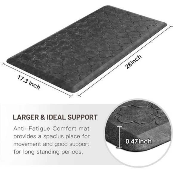 WISELIFE Anti Fatigue Kitchen Mat Thick Non Slip Foam Floor Rug Waterproof - Picture 2 of 7